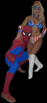 Superhero Spider-man meets Galaxy Girl